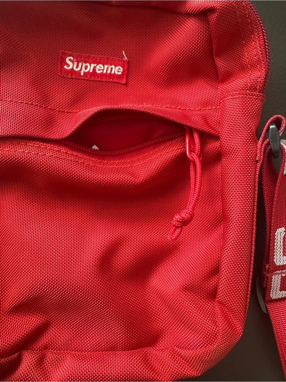 Supreme Red Messenger Crossbody Bag with Branded Strap